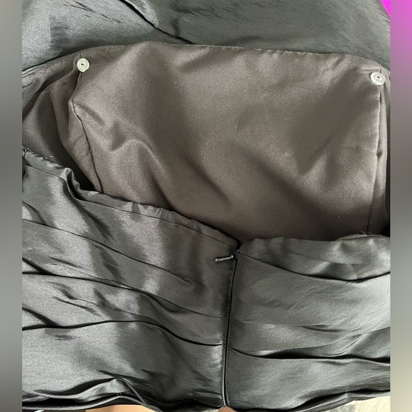 WTOO by Watters & Watters Black Ruched Strapless Wedding Cocktail Dress Size10 - Picture 4 of 9